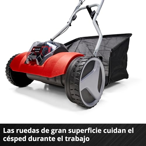 Einhell Cortacésped a batería - GE-HM 18/38 Li Solo PXC. Iones de litio, husillo de cortacésped montado sobre cojinetes de bolas con 5 cuchillas de acero. Suministrado sin batería ni cargador