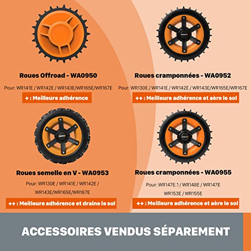 WORX Robot cortacésped Landroid M500 Plus 20V Máx. | WR165E | Superficie de hasta 500m2 | Pendientes de hasta el 35% | Navegación Inteligente |Cut to Edge 2,6 cm del Borde