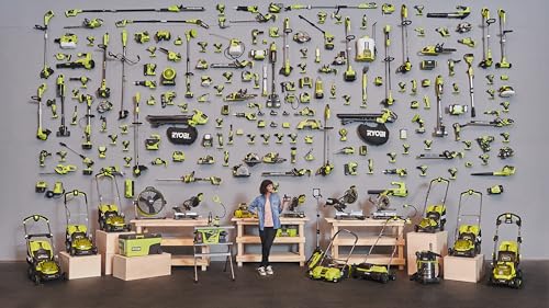 RYOBI - Cortacésped Eléctrico Inalámbrico a Batería 18V One+ Ø33cm - Recoge y Mulching - Gran Autonomía - Compacto y Fácil de Almacenar - Se Entrega con 1 Obturador - OLM1833B
