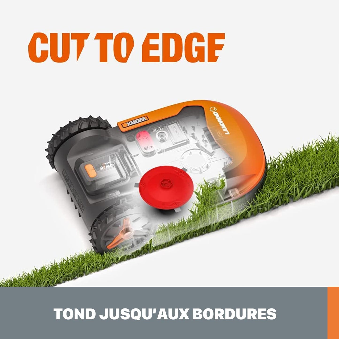 WORX Robot cortacésped Landroid M500 Plus 20V Máx. | WR165E | Superficie de hasta 500m2 | Pendientes de hasta el 35% | Navegación Inteligente |Cut to Edge 2,6 cm del Borde