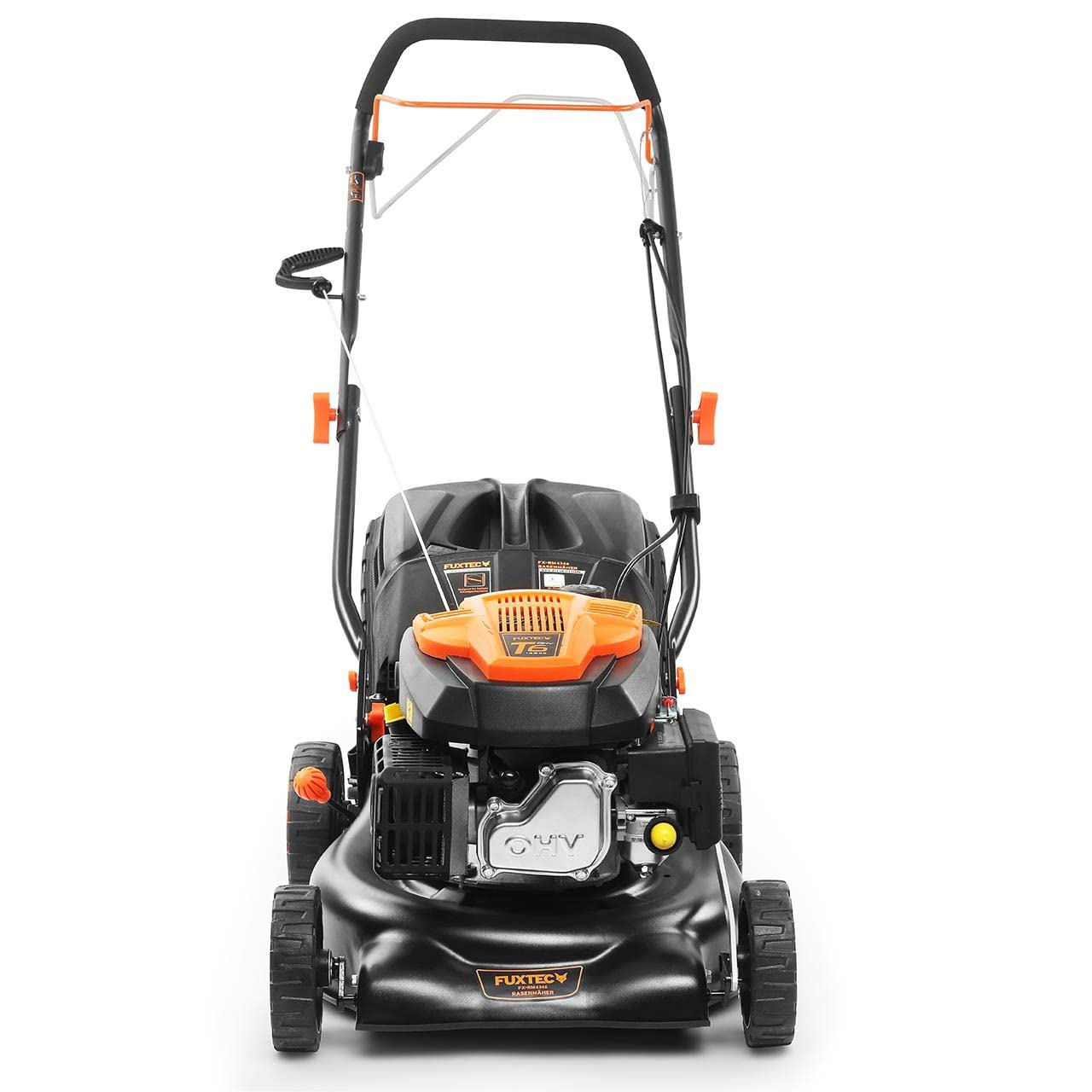 FUXTEC FX-RM4346 cortacésped de tracción de gasolina - 3n1 cortacésped de gasolina autopropulsado con mulching, Easy Clean, anchura de corte 43 cm, bolsa de hierba de 40L