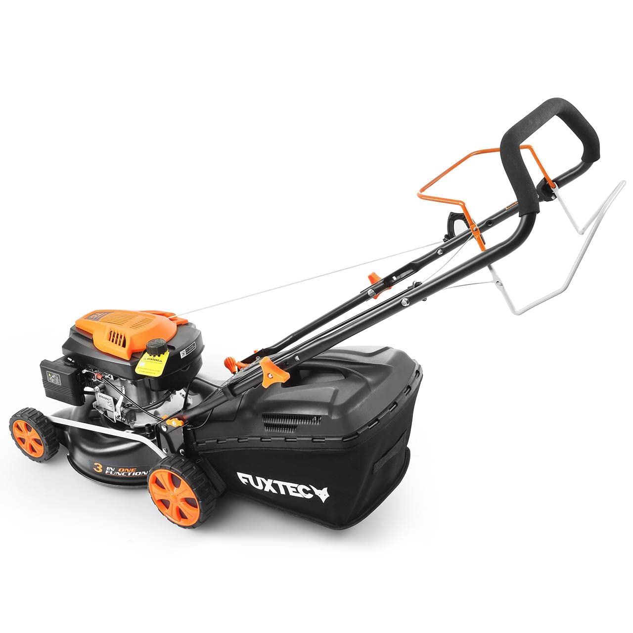 FUXTEC FX-RM4346 cortacésped de tracción de gasolina - 3n1 cortacésped de gasolina autopropulsado con mulching, Easy Clean, anchura de corte 43 cm, bolsa de hierba de 40L