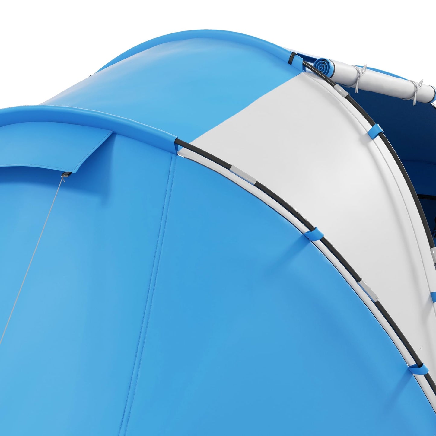Outsunny Tienda de Campaña Familiar para 4-6 Personas Tienda Camping Plegable Ligero con Bolsa de Transporte Impermeable para Playa Parque Senderismo 430x240x170 cm Azul y Blanco