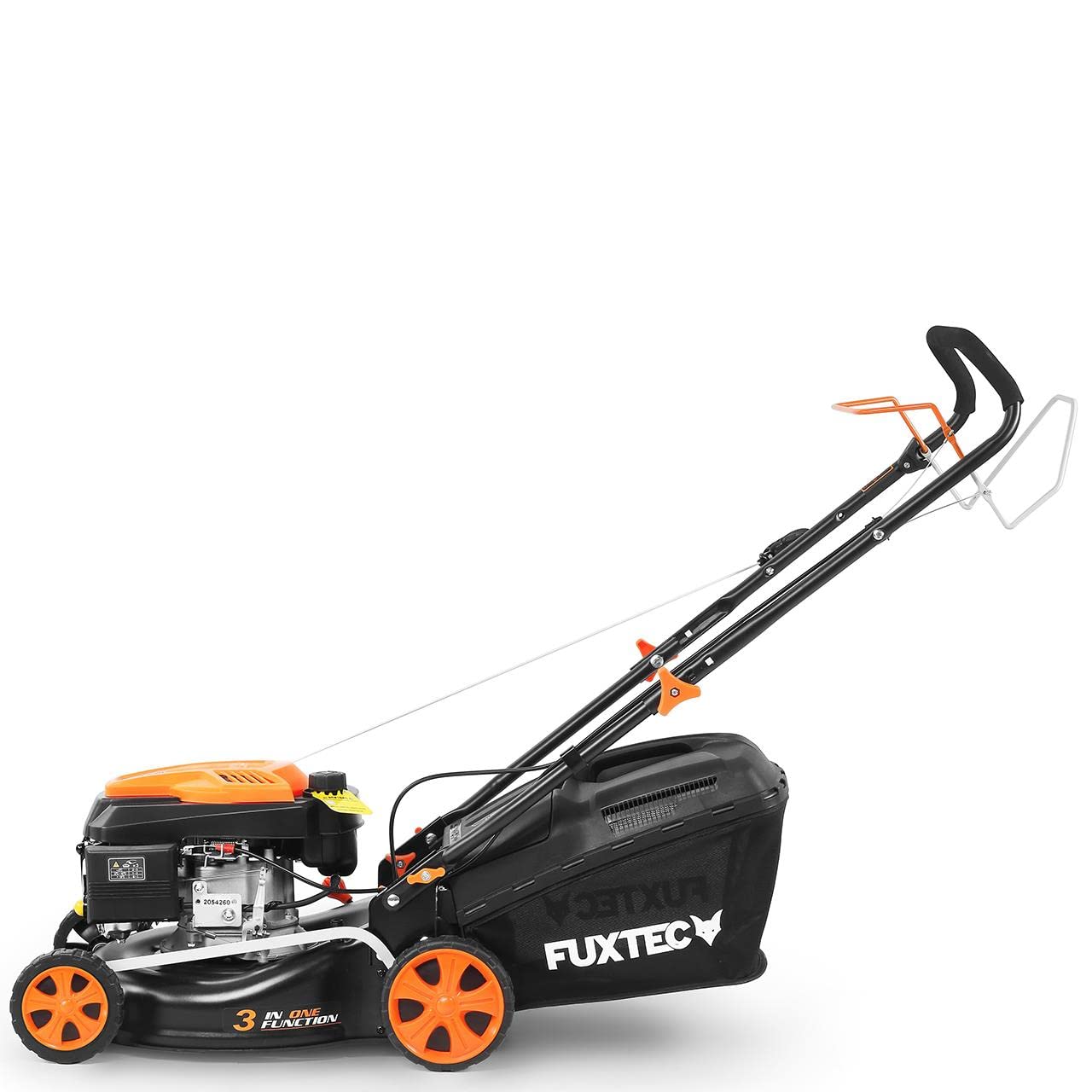 FUXTEC FX-RM4346 cortacésped de tracción de gasolina - 3n1 cortacésped de gasolina autopropulsado con mulching, Easy Clean, anchura de corte 43 cm, bolsa de hierba de 40L