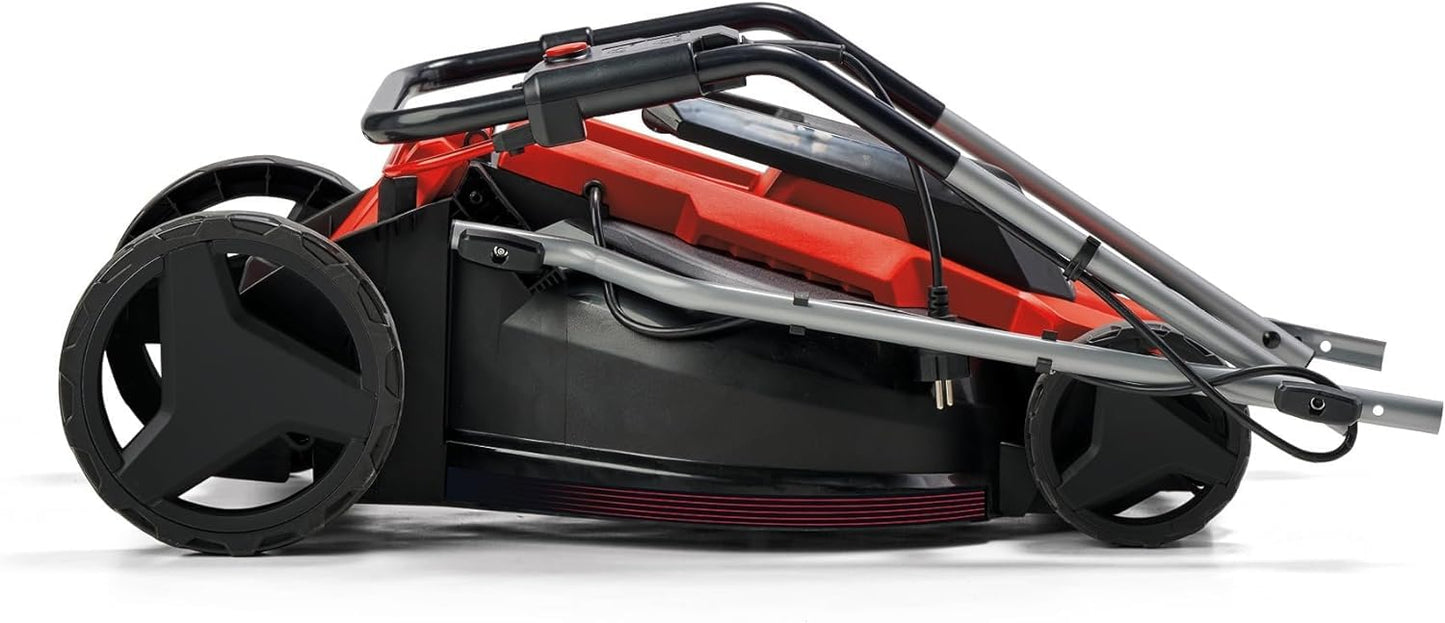 Einhell Cortacésped eléctrico GC-EM 1600/37 (1600 W, 37 cm de Ancho de Corte, hasta 700 m², Cesta colectora de 38 L, Ajuste Central de la Altura de Corte con una Altura de Corte de 20-60 mm)