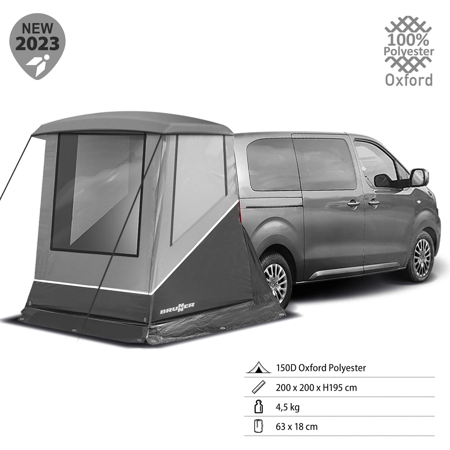 BRUNNER Tienda de campaña trasera Escape Mini Camper Bus delante de la tienda SUV Auto Trasera Tapa Camping