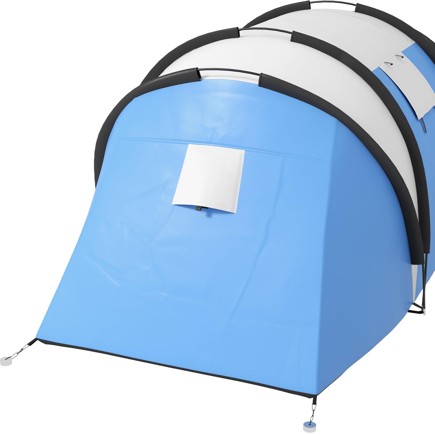 Outsunny Tienda de Campaña Familiar para 4-5 Personas Tienda de Acampada de Túnel Impermeable 3000 mm con 2 Dormitorios Bolsa de Transporte y Gancho para Pescar Senderismo Azul