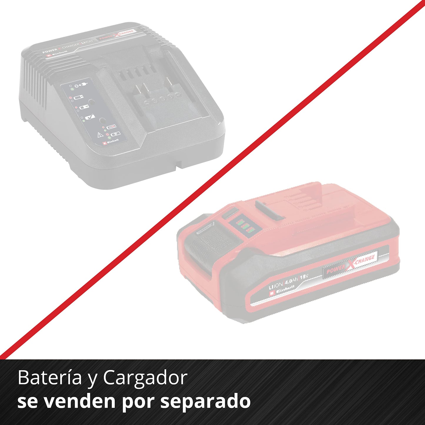 Einhell Cortacésped a batería - GE-HM 18/38 Li Solo PXC. Iones de litio, husillo de cortacésped montado sobre cojinetes de bolas con 5 cuchillas de acero. Suministrado sin batería ni cargador