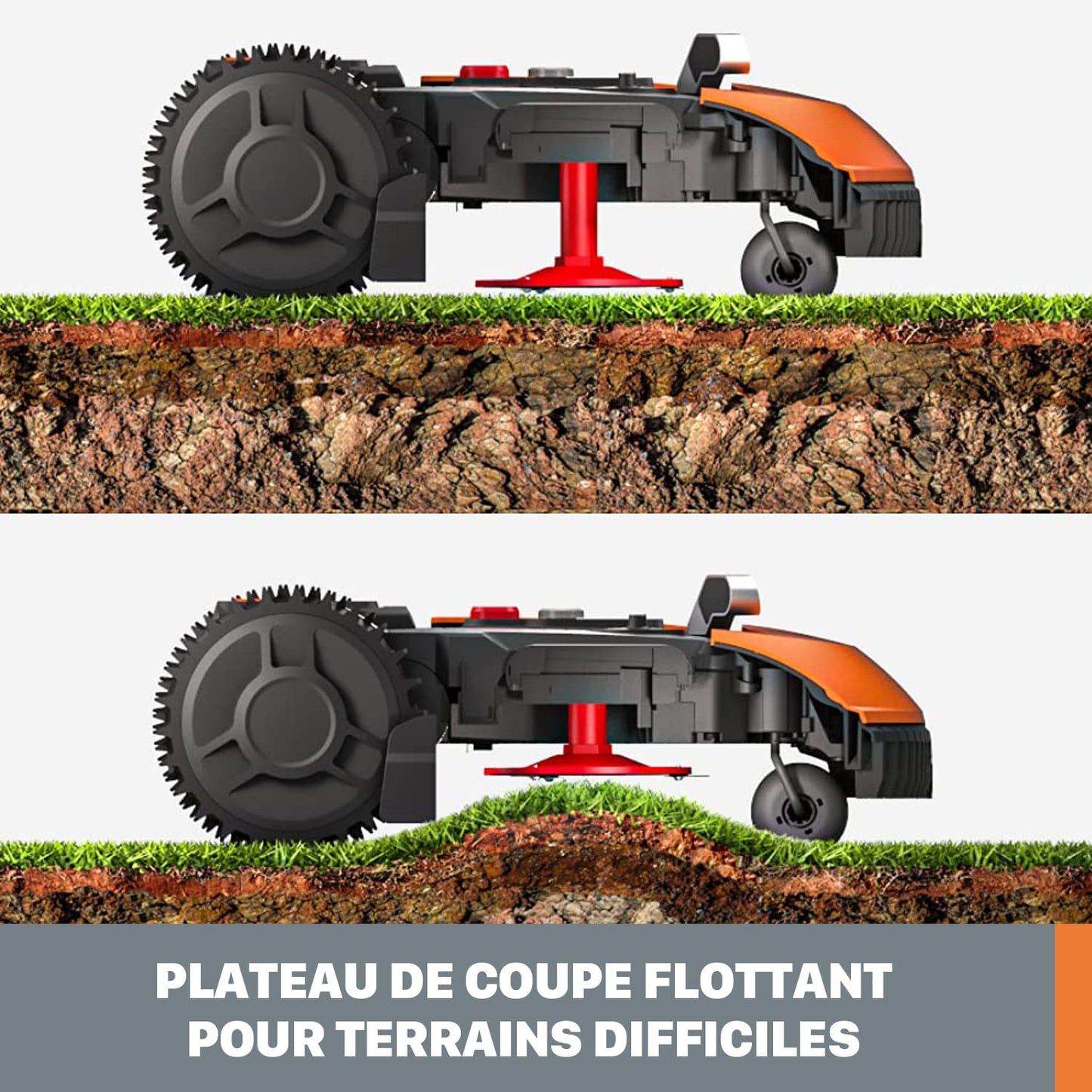 WORX Robot cortacésped Landroid M500 Plus 20V Máx. | WR165E | Superficie de hasta 500m2 | Pendientes de hasta el 35% | Navegación Inteligente |Cut to Edge 2,6 cm del Borde