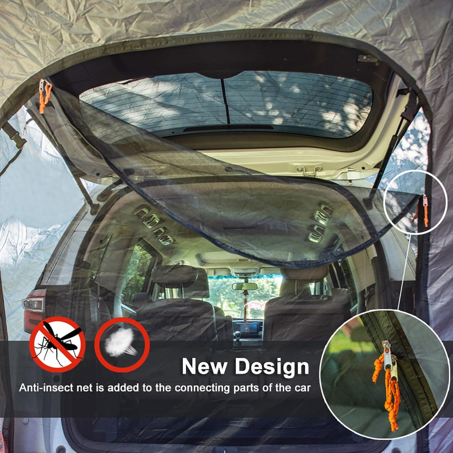JCSRYD Toldo para Coche Tiendas de Campaña para Maletero de SUV, 250 * 250 * 200cm, Tienda de Campaña para Coche, Tienda de Campaña Universal para Puerta Trasera, para Furgoneta/MPV/CUV