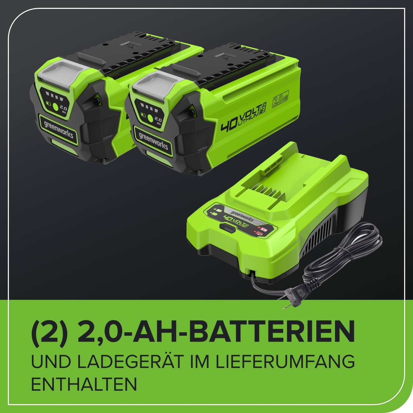 Greenworks G40LM35K2X Cortacésped de Batería para Céspedes de Hasta 400 m², Ancho de Corte 35 cm, Bolsa de 40L MÁS Dos Baterías de 40V 2Ah y Un Cargador, Garantía de 3 Años