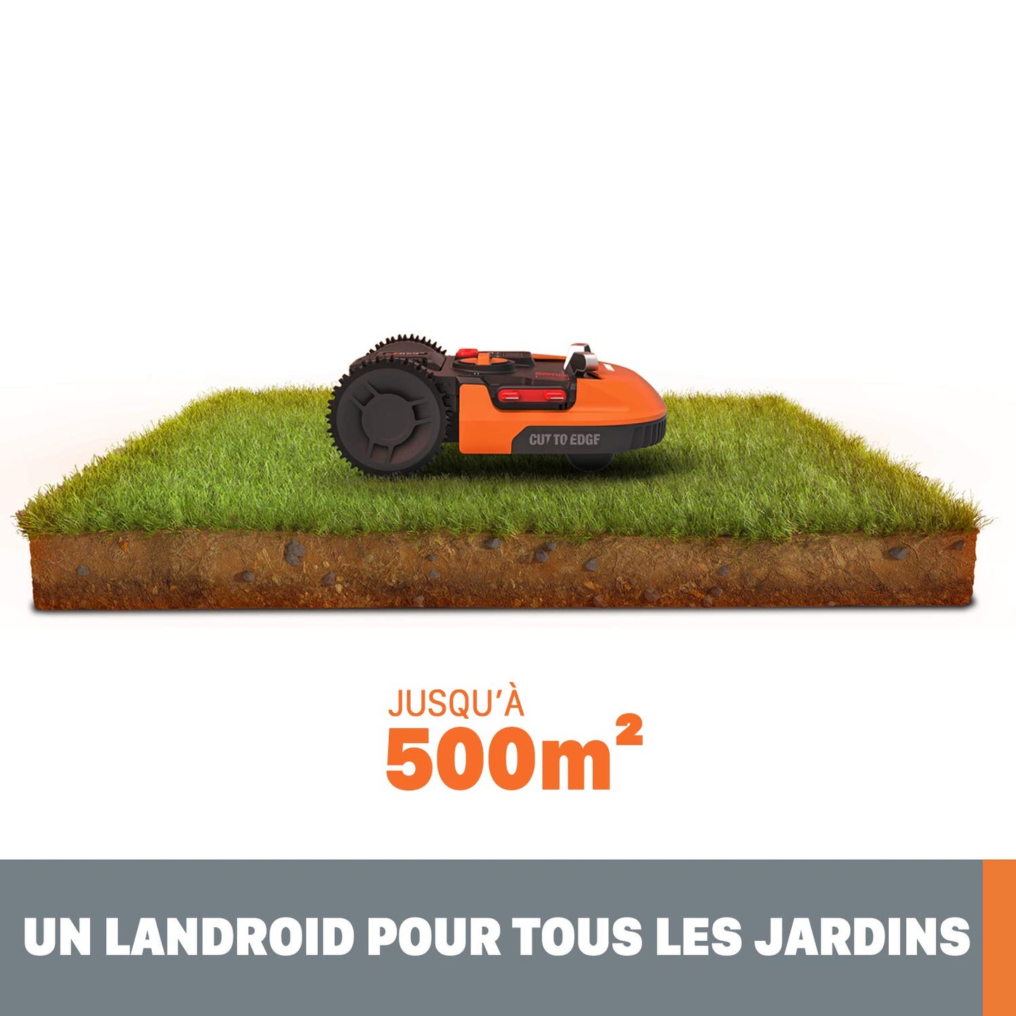 WORX Robot cortacésped Landroid M500 Plus 20V Máx. | WR165E | Superficie de hasta 500m2 | Pendientes de hasta el 35% | Navegación Inteligente |Cut to Edge 2,6 cm del Borde