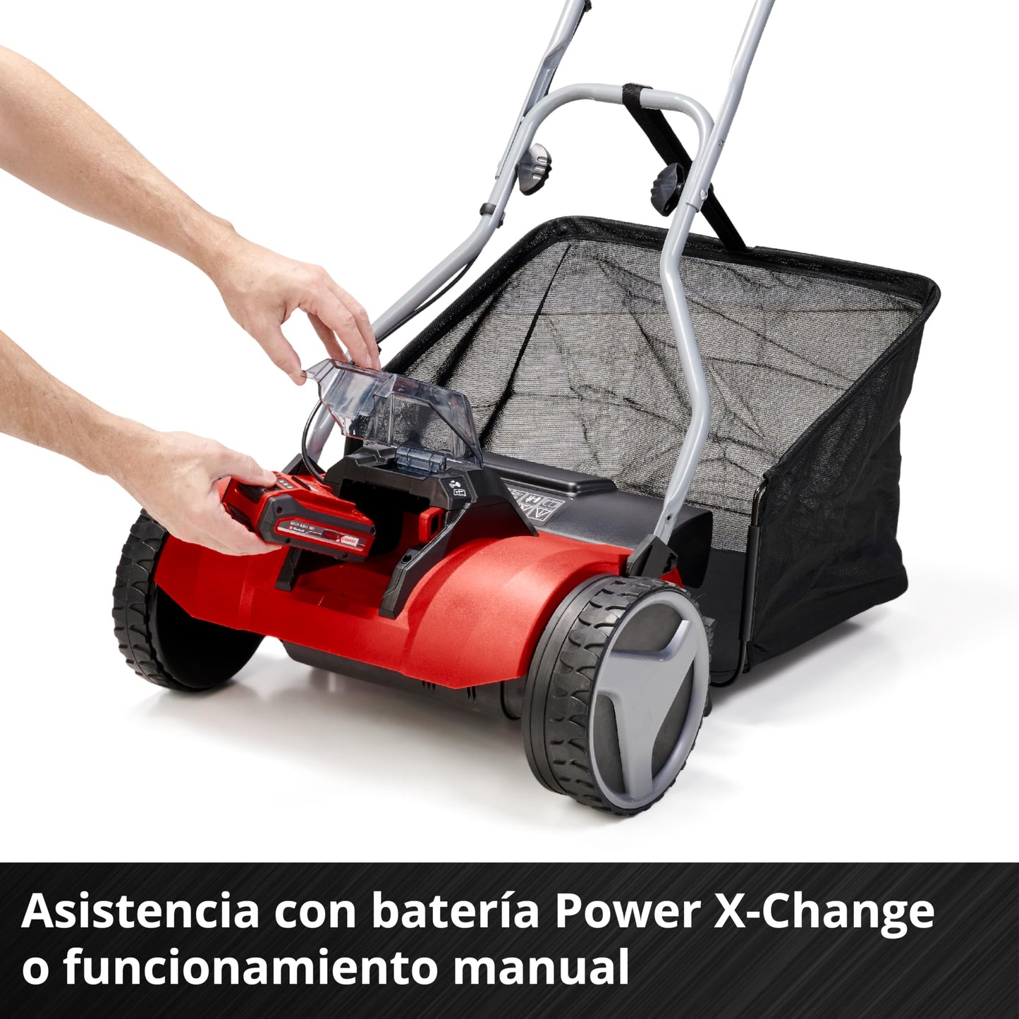 Einhell Cortacésped a batería - GE-HM 18/38 Li Solo PXC. Iones de litio, husillo de cortacésped montado sobre cojinetes de bolas con 5 cuchillas de acero. Suministrado sin batería ni cargador
