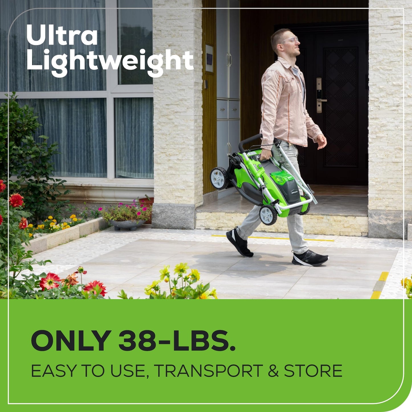 Greenworks 17-Inch 40V Cordless Lawn Mower, Battery Not Included MO40B01
