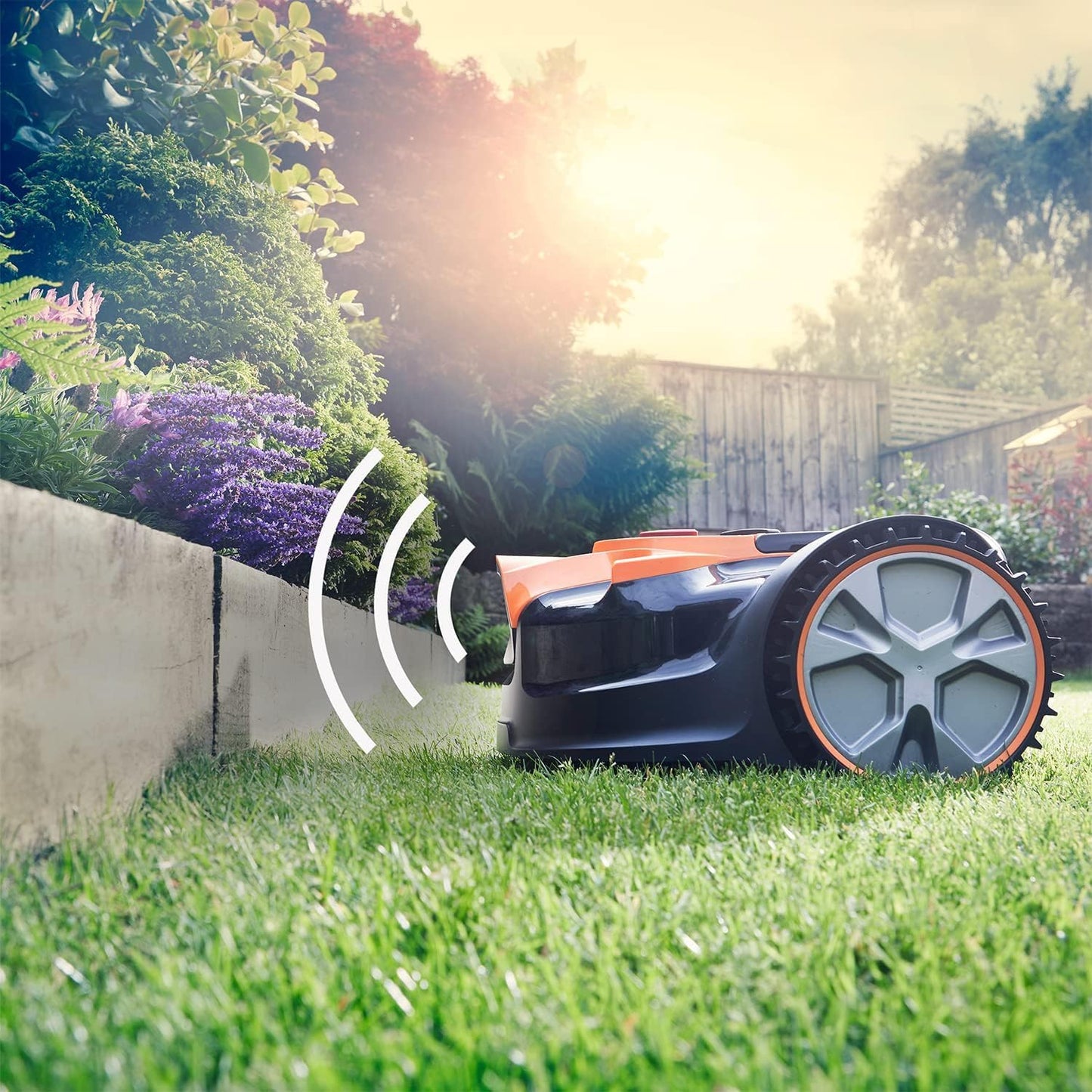 LawnMaster VBRM16 OcuMow™ Robots cortacéspedes eléctrico para Jardines de 100 m² Corte 20-60 mm,Pendiente de 35% con batería de Iones de Litio MX 24V 4.0Ah y Cargador rápido