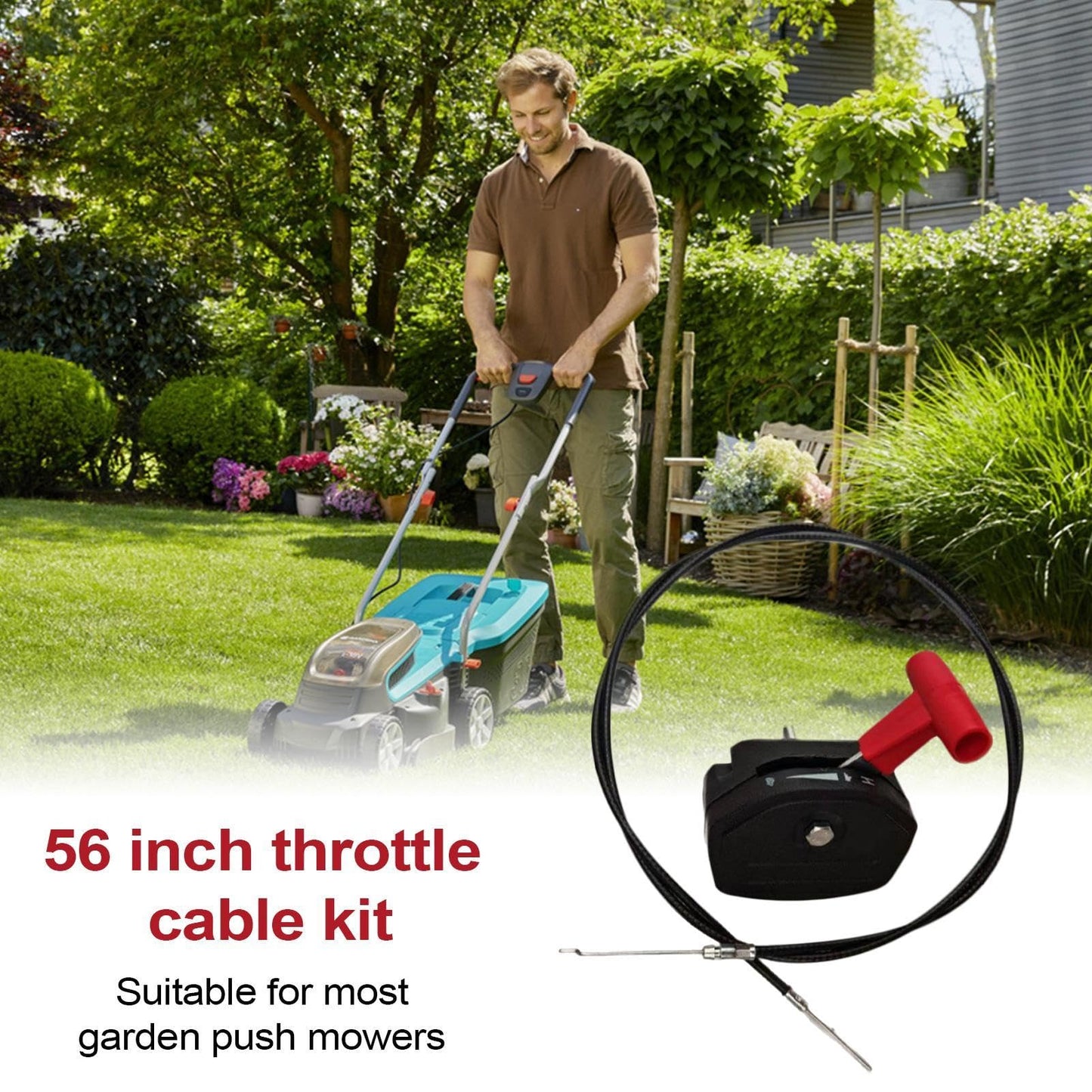 Throttle Cable for Lawn Mowers, Control Cable Replacement, Ergonomic Mower Cable, Mower Throttle Cable, Replacement Throttle Cable, Lawn Mower Cable Parts, Mower Control Cable