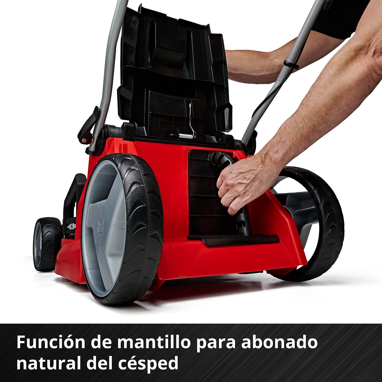 Einhell Cortacésped GE-CM 43 Li M Kit Power X-Change (36V, 43 cm ancho de corte, hasta 600 m², Brushless, función de mulching, 63L bolsa recolectora, con 2x 4,0 Ah baterías y 2x cargadores)
