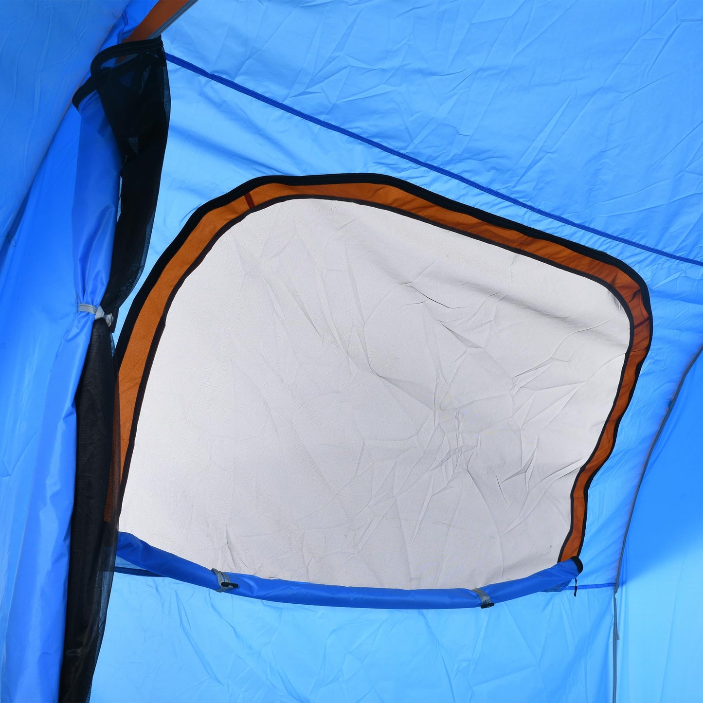 Outsunny 5-6 Personas Familia Hatchback Coche Tienda de campaña SUV con 3 Puertas y Ventana de Malla, para Trekking, Camping y Senderismo, Azul y Naranja