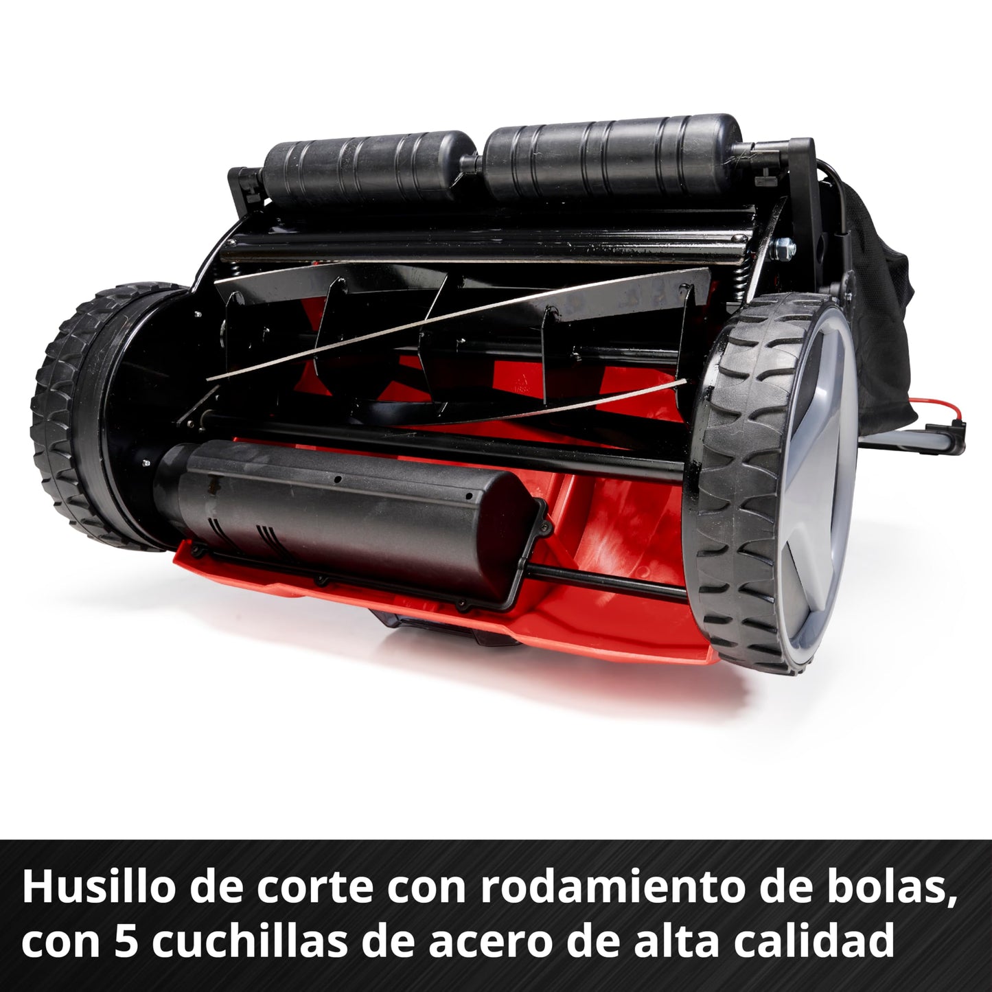 Einhell Cortacésped a batería - GE-HM 18/38 Li Solo PXC. Iones de litio, husillo de cortacésped montado sobre cojinetes de bolas con 5 cuchillas de acero. Suministrado sin batería ni cargador