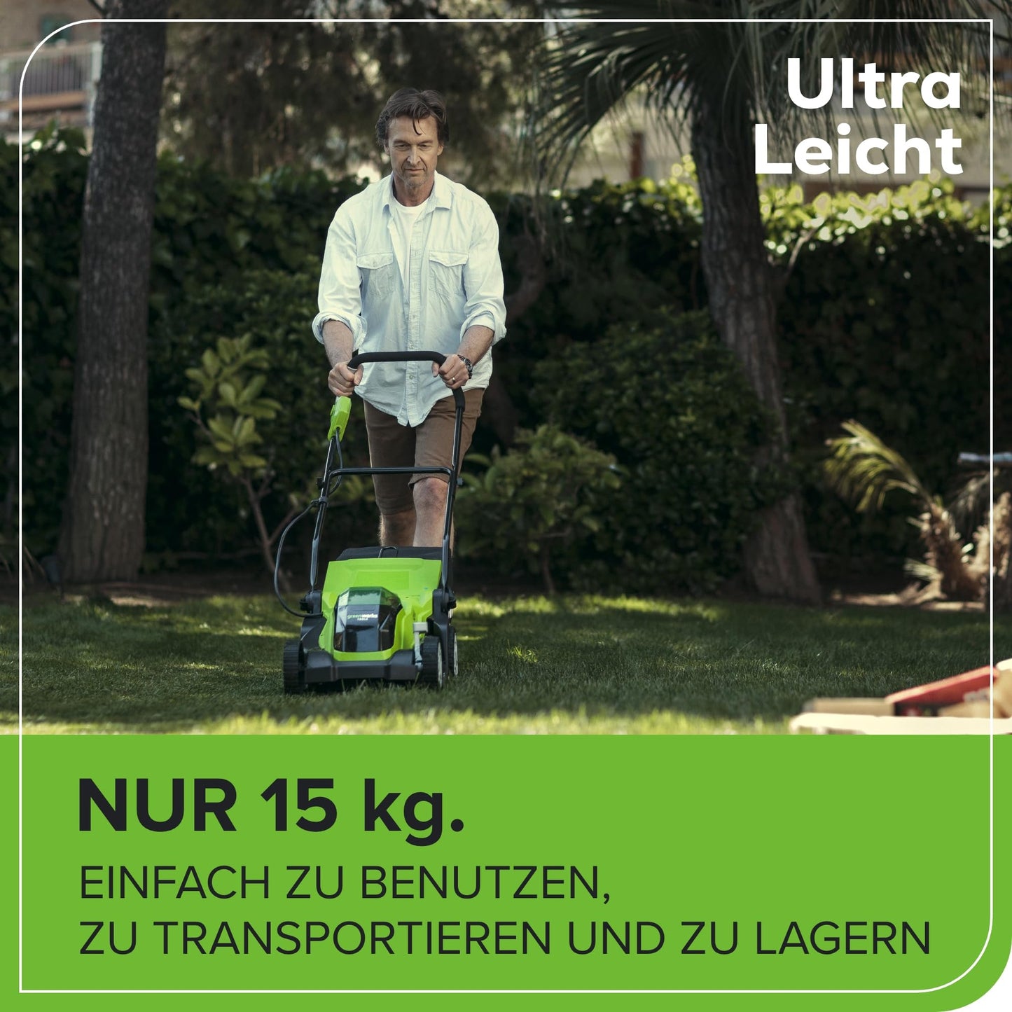 Greenworks G40LM35K2X Cortacésped de Batería para Céspedes de Hasta 400 m², Ancho de Corte 35 cm, Bolsa de 40L MÁS Dos Baterías de 40V 2Ah y Un Cargador, Garantía de 3 Años