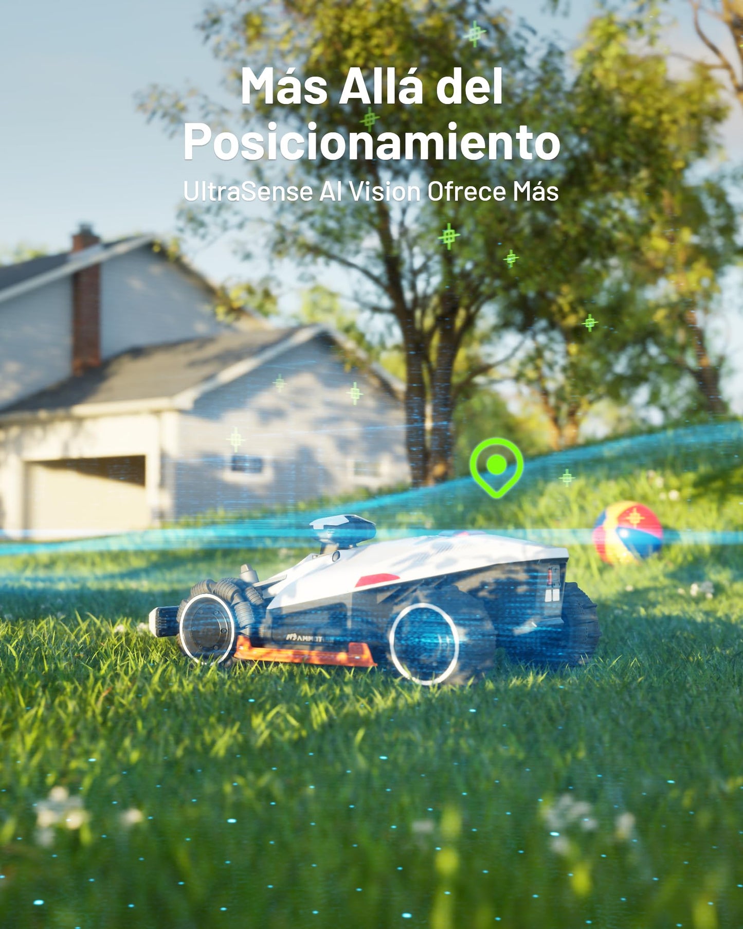 MAMMOTION LUBA 2 AWD 3000X Robot Cortacésped Perimetral sin Cables, Recomendado 3000m², MAX. 3600m², Auto Mapping UltraSense AI Vision, 80% Pendiente, 25-70mm Altura de Corte