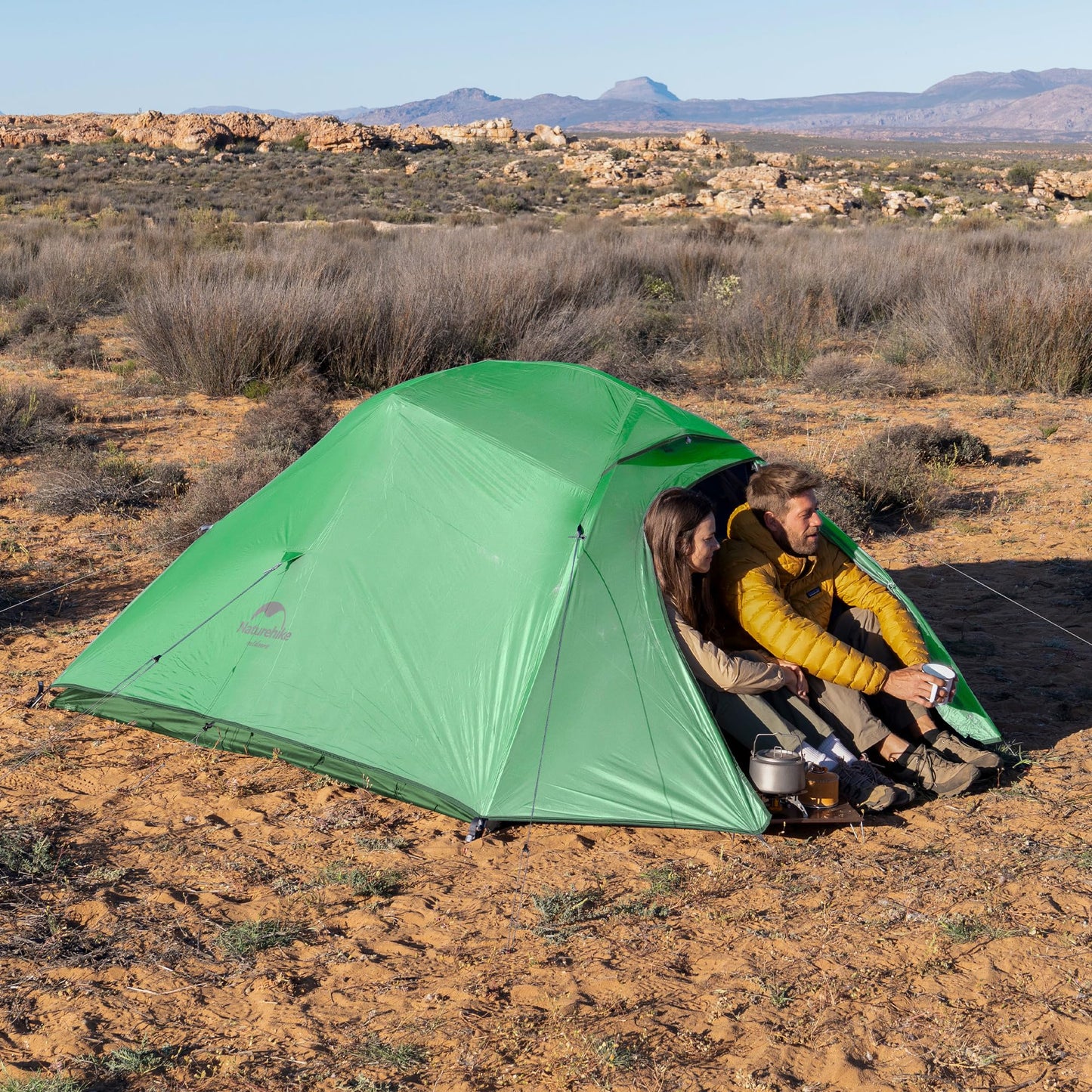 Naturehike Cloud-up Ultraligero 3 Persona Tienda de campaña Impermeable Doble Capa Camping Tienda de campaña (210T Verde Actualizar)