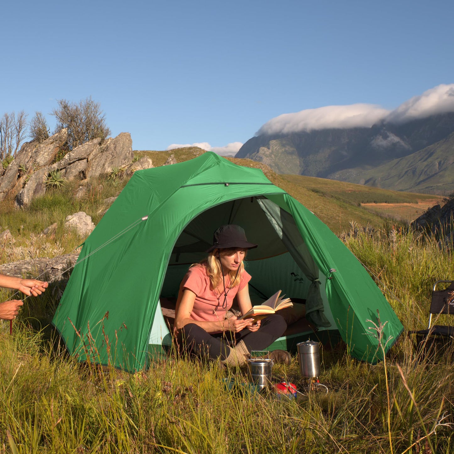 Naturehike Cloud-up Ultraligero 3 Persona Tienda de campaña Impermeable Doble Capa Camping Tienda de campaña (210T Verde Actualizar)
