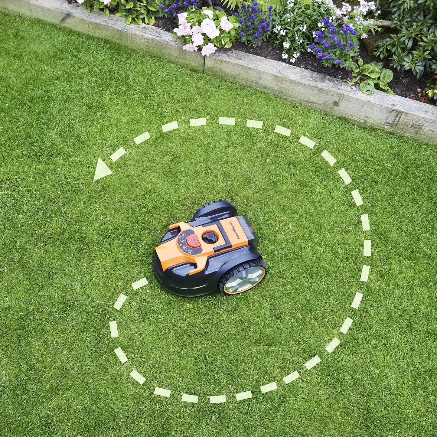 LawnMaster VBRM16 OcuMow™ Robots cortacéspedes eléctrico para Jardines de 100 m² Corte 20-60 mm,Pendiente de 35% con batería de Iones de Litio MX 24V 4.0Ah y Cargador rápido
