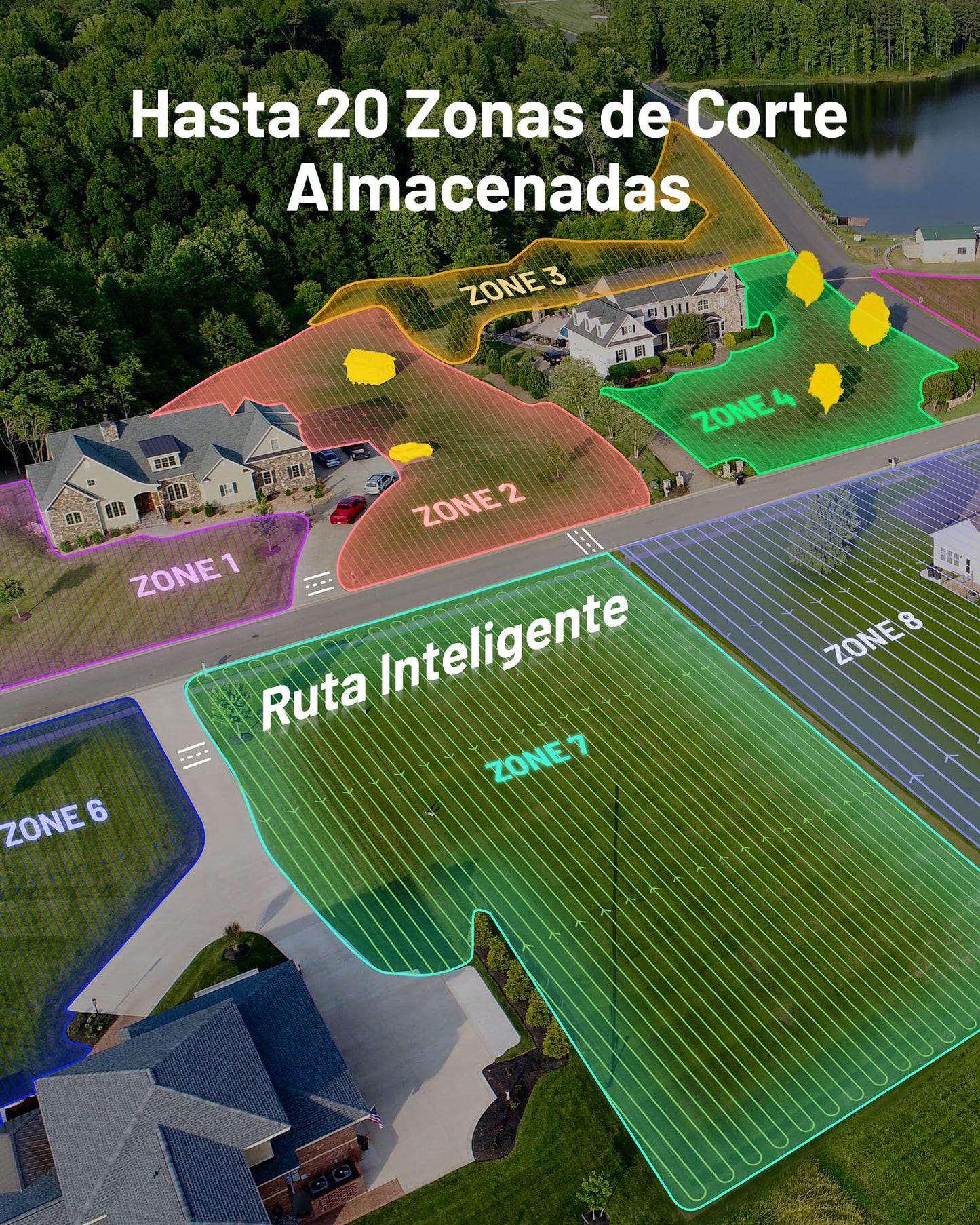 MAMMOTION LUBA 2 AWD 3000X Robot Cortacésped Perimetral sin Cables, Recomendado 3000m², MAX. 3600m², Auto Mapping UltraSense AI Vision, 80% Pendiente, 25-70mm Altura de Corte