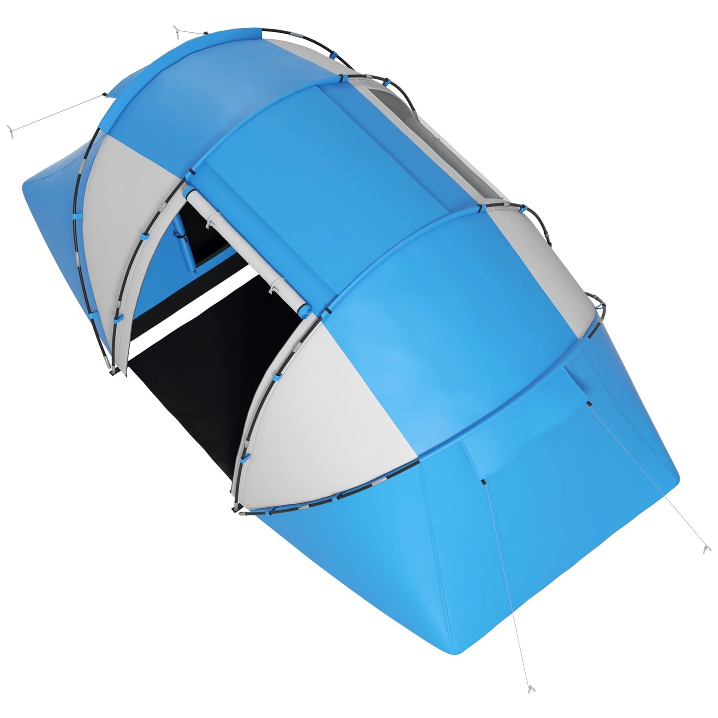 Outsunny Tienda de Campaña Familiar para 4-6 Personas Tienda Camping Plegable Ligero con Bolsa de Transporte Impermeable para Playa Parque Senderismo 430x240x170 cm Azul y Blanco