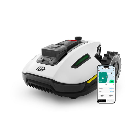 MAMMOTION YUKA Mini 500 Robot Cortacésped Perimetral sin Cables, Recomendado 500m², MAX. 700m², Auto Mapping Visión 3D AI, 50% Pendiente, 5 Cuchillas Pivotantes, con Módulo 4G