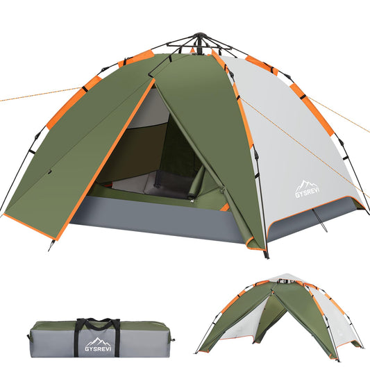Gysrevi Tienda de Campaña 2-3 Personas, Tienda Pop Up Portátil, Tienda Instantánea con 2 en 1 Doble Capa, Anti Impermeable Viento, para Camping, Familiar, Senderismo, Mochileros