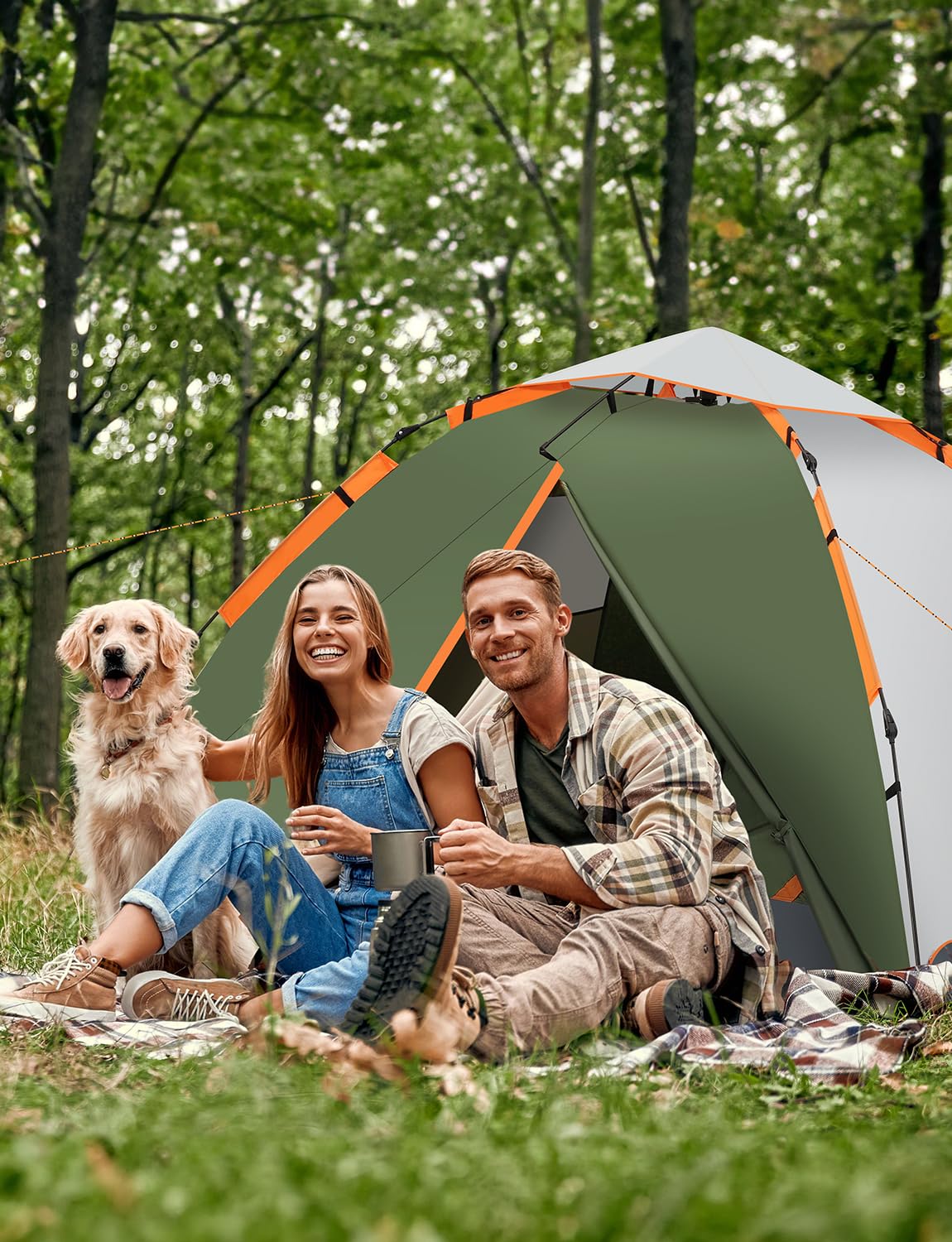 Gysrevi Tienda de Campaña 2-3 Personas, Tienda Pop Up Portátil, Tienda Instantánea con 2 en 1 Doble Capa, Anti Impermeable Viento, para Camping, Familiar, Senderismo, Mochileros