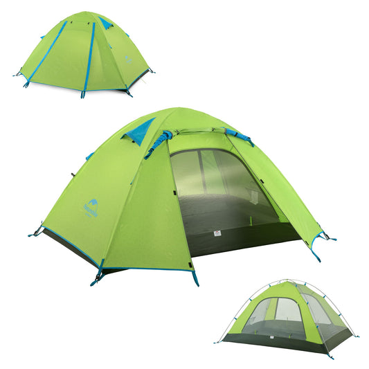 Naturehike Professional Series Tienda 3 Personas Camping Impermeable Ultra Ligera 3-4 Estaciones PU3000mm 2.1kg Paquete Compacto Senderismo Ciclismo Actividades Exteriores Verde