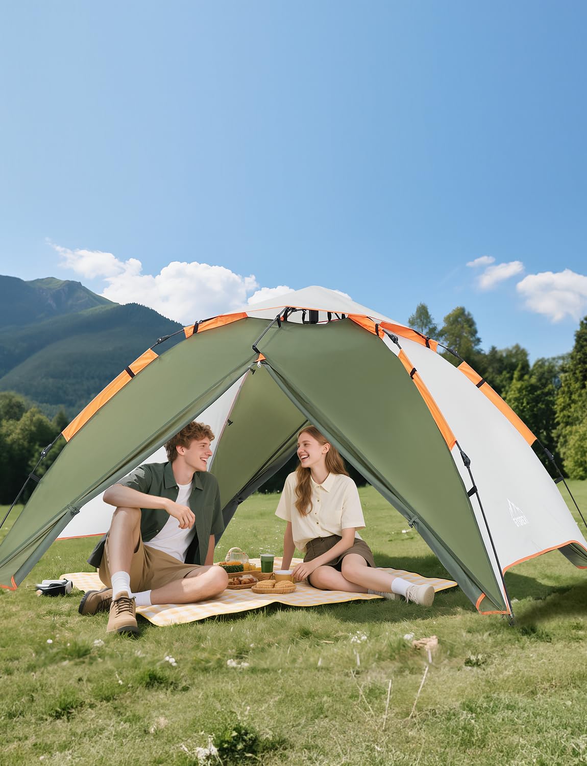 Gysrevi Tienda de Campaña 2-3 Personas, Tienda Pop Up Portátil, Tienda Instantánea con 2 en 1 Doble Capa, Anti Impermeable Viento, para Camping, Familiar, Senderismo, Mochileros